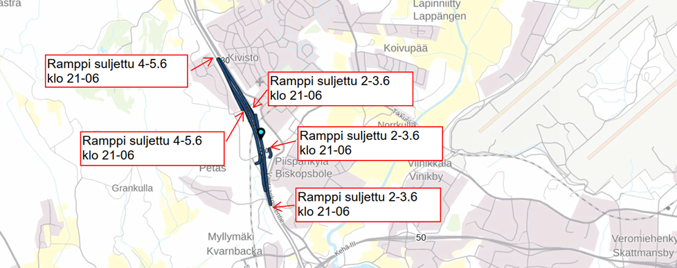 Keimolanportti suljettavat rampit.