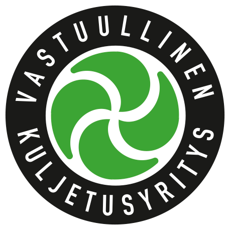 Traficomin Vastuullinen kuljetusyritys -tunnus.